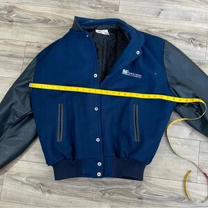 Men's Blue and Black Bomber Jacket